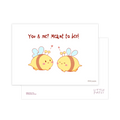 Little Popsy illustrated fun, bees, love postcard "You & me? meant to bee!"