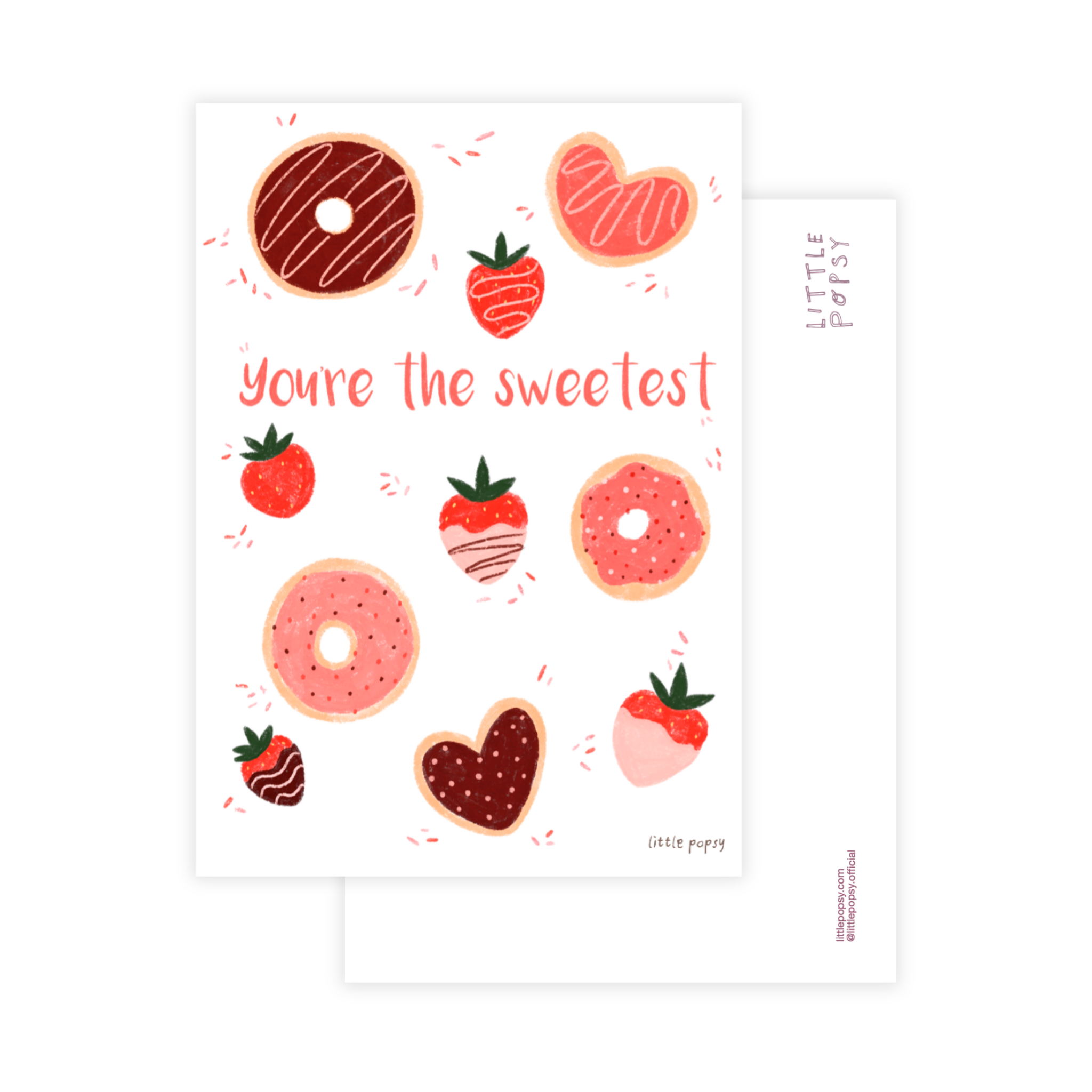 Little Popsy illustrated cute love postcard "You're the sweetest"